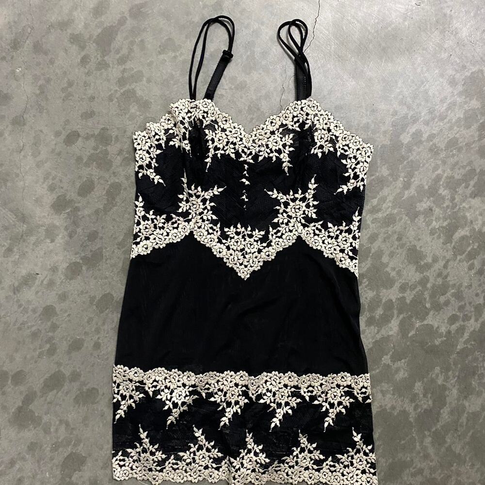Black and white lace top